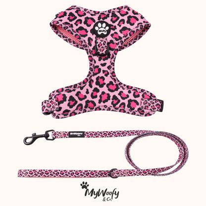 Set Passeggiata - Pink Wild - Pettorina + Guinzaglio